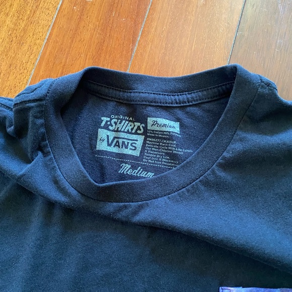 Vans Premium Original Black T-shirt With Tye Dye Pocket Size Medium - Picture 3 of 5